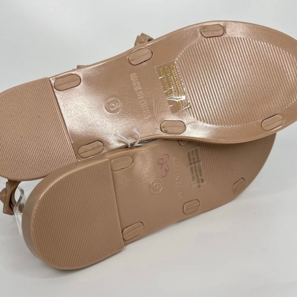 Steve Madden Travel J Jelly Studded Rockstud Flat Sandals Wrap Ankle NEW - Picture 7 of 7